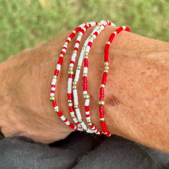 Set of 3 Georgia Bulldogs gameday stack miyuki delicas seed bead bracelets - Picture 13 of 15